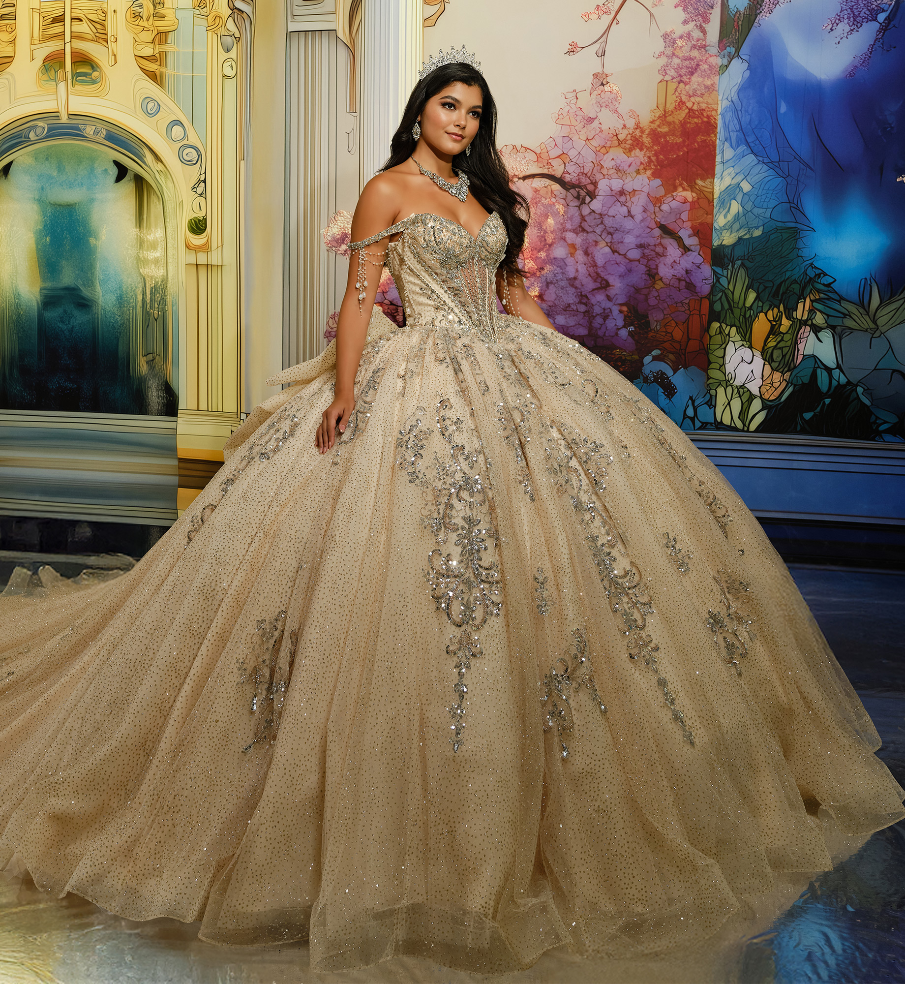 Princesa by Ariana Vara PR30231 in Honeysuckle / Silver