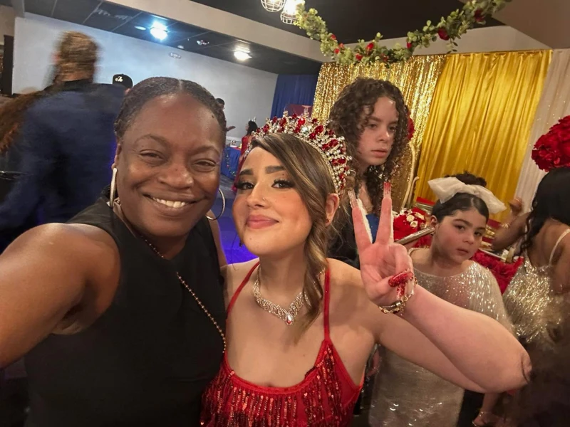Shannette with quinceañera client at celebration