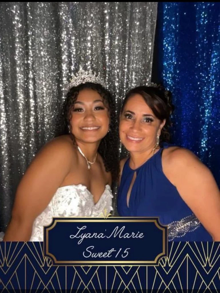 Quinceañera Sweet 15 celebration with mother and daughter